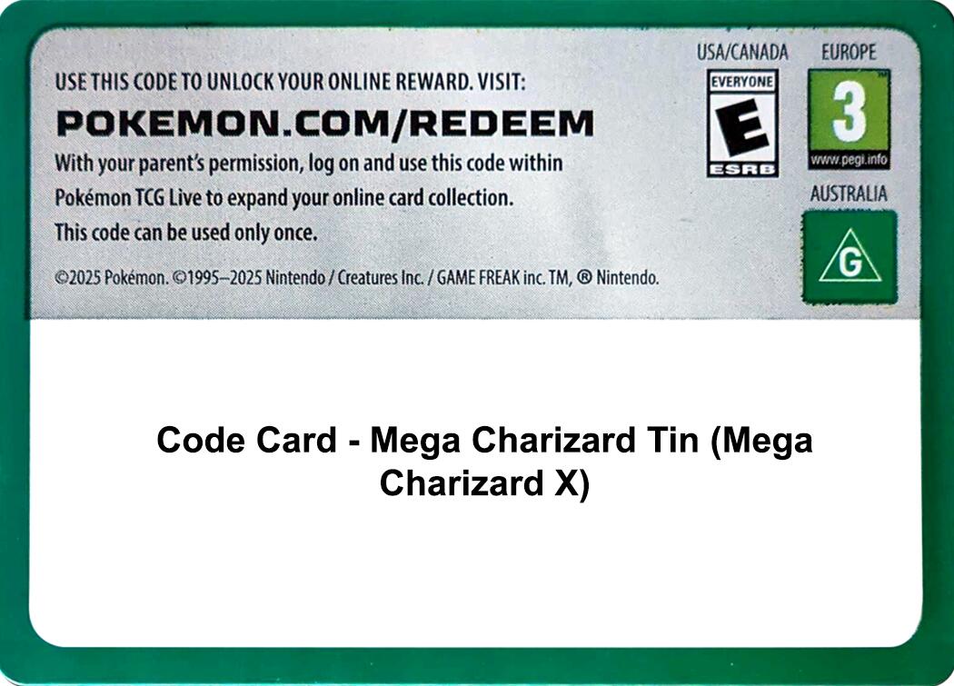 Code Card - Mega Charizard Tin (Mega Charizard X) MCAP