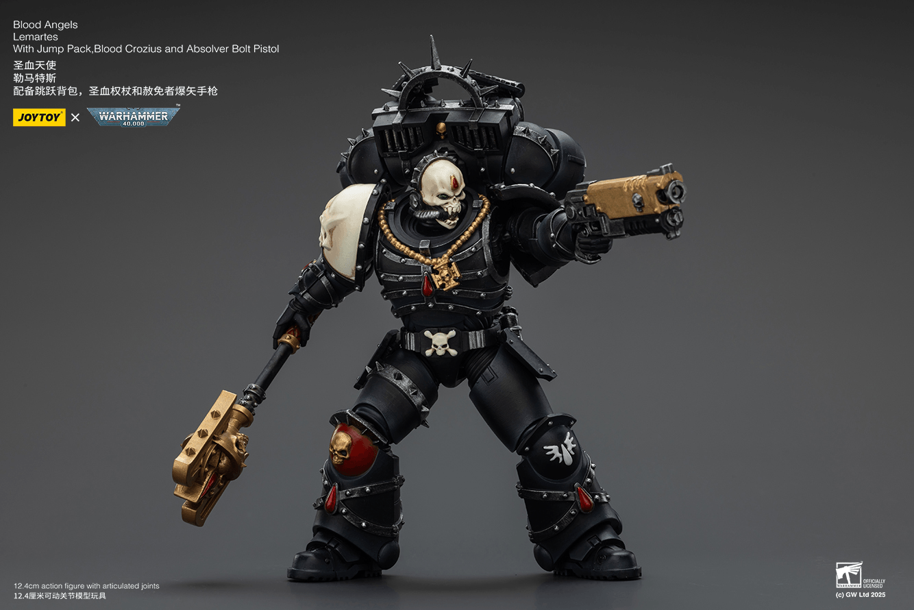 JoyToy - Warhammer 40K - Blood Angels - Lemartes with Jump Pack, Blood Crozius and Absolver Bolt Pistol