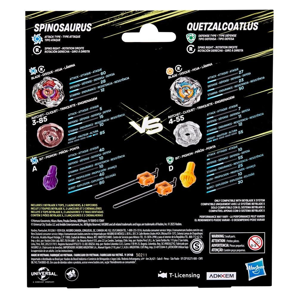 Beyblade X Jurassic World Collab Spinosaurus vs. Quetzalcoatlus Multipack