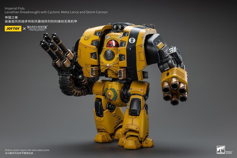 Joy Toy - Warhammer 40K - Imperial Fists - Leviathan Dreadnought with Cyclonic Melta Lance and Storm Cannon