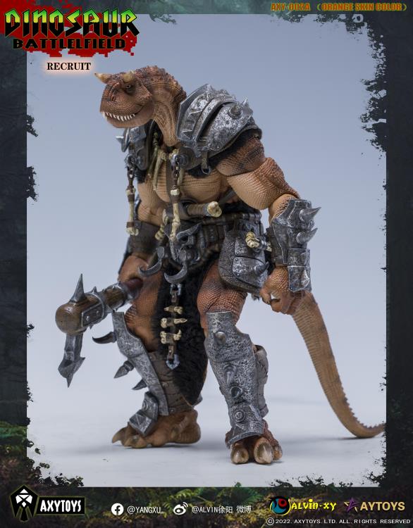 Dinosaur Battlefield Carnotaurus Warrior Recruit - Orange - 1/12 Scale Figure
