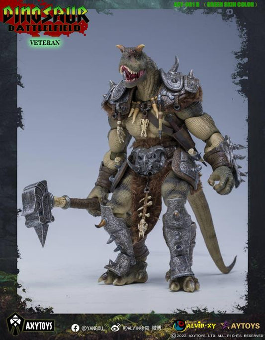 Dinosaur Battlefield Carnotaurus Warrior Veteran - Green - 1/12 Scale Figure