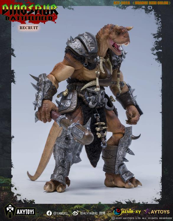 Dinosaur Battlefield Carnotaurus Warrior Recruit - Orange - 1/12 Scale Figure