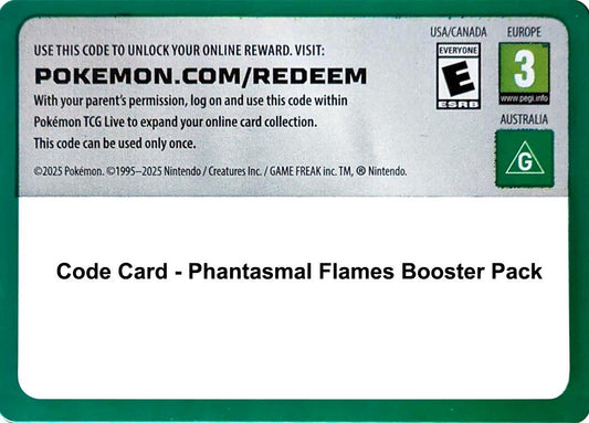Code Card - Phantasmal Flames Booster Pack PFL