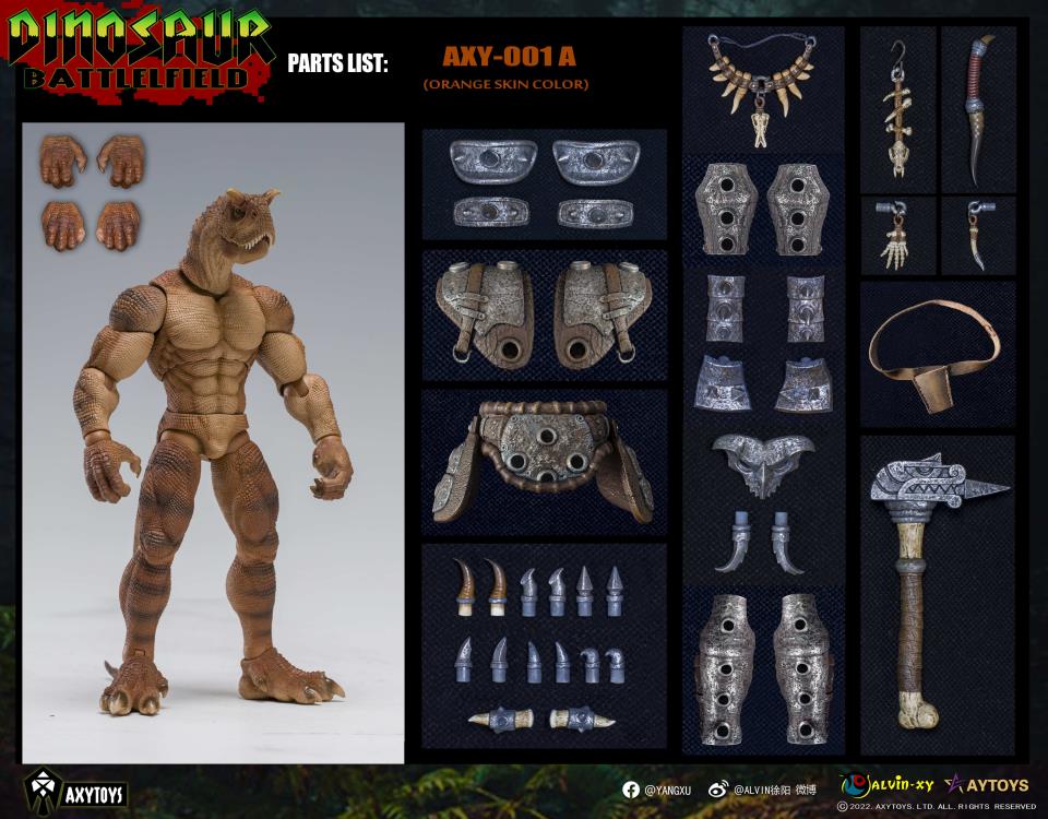 Dinosaur Battlefield Carnotaurus Warrior Veteran - Orange - 1/12 Scale Figure