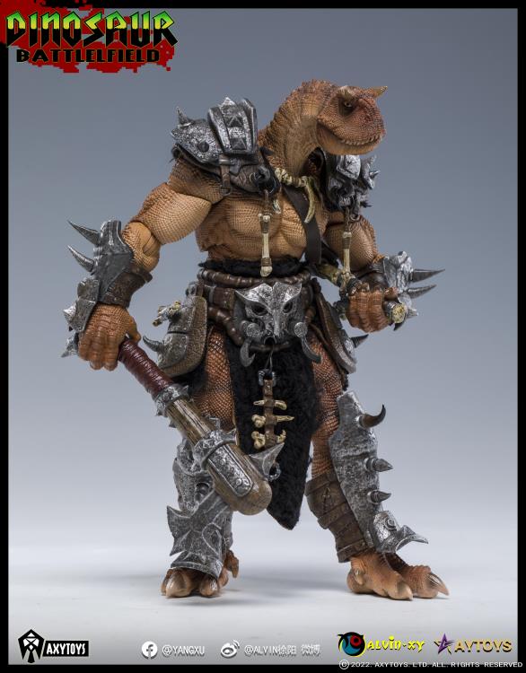 Dinosaur Battlefield Carnotaurus Warrior Recruit - Orange - 1/12 Scale Figure