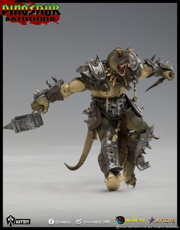 Dinosaur Battlefield Carnotaurus Warrior Veteran - Green - 1/12 Scale Figure