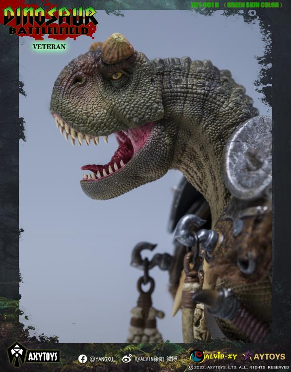 Dinosaur Battlefield Carnotaurus Warrior Veteran - Green - 1/12 Scale Figure