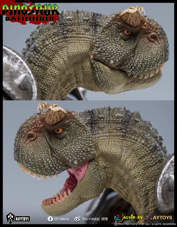 Dinosaur Battlefield Carnotaurus Warrior Veteran - Green - 1/12 Scale Figure