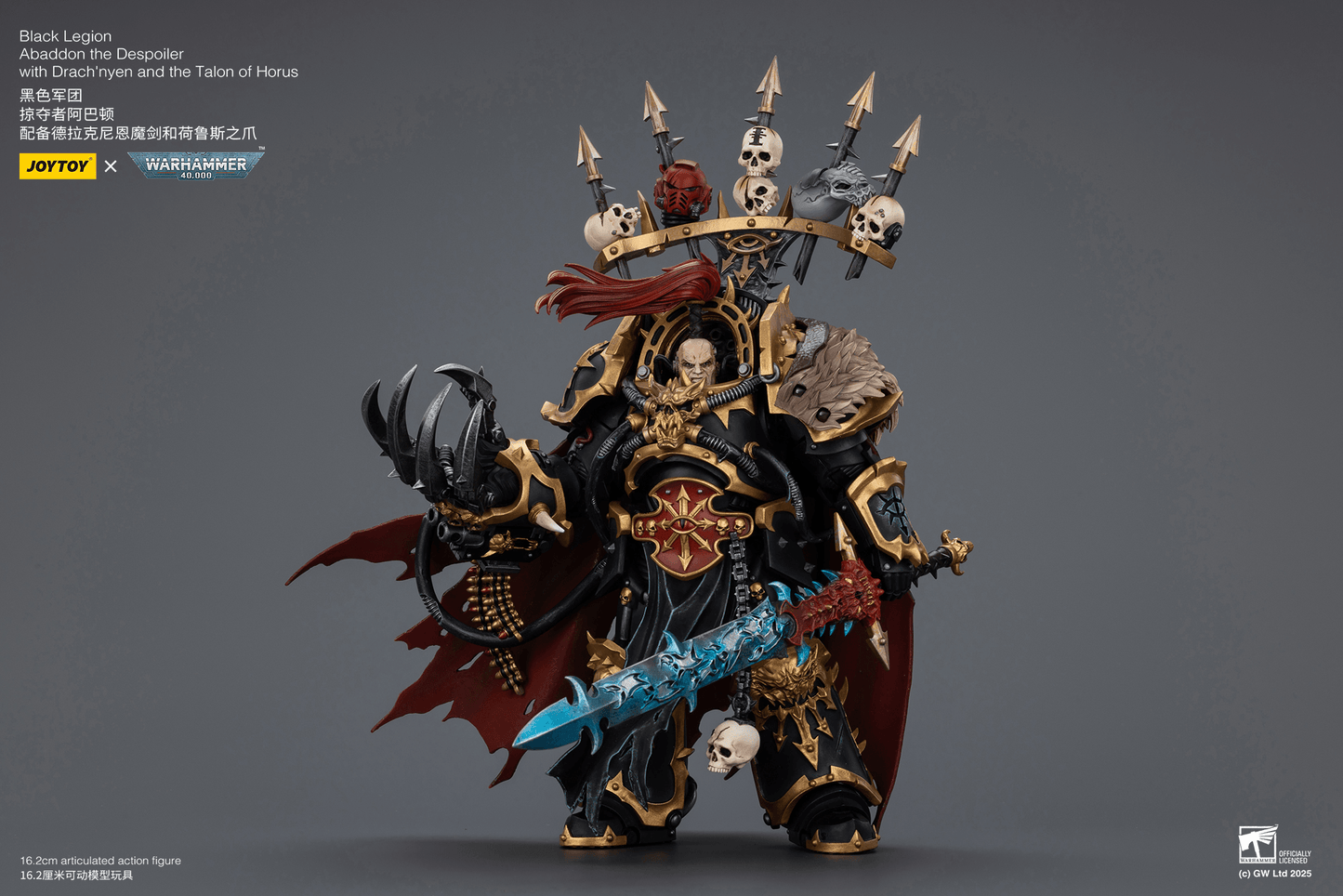 JoyToy - Warhammer 40K - Chaos - Black Legion -  Abaddon the Despoiler with Drach'nyen and the Talon of Horus ( Preorder Q2 2026)