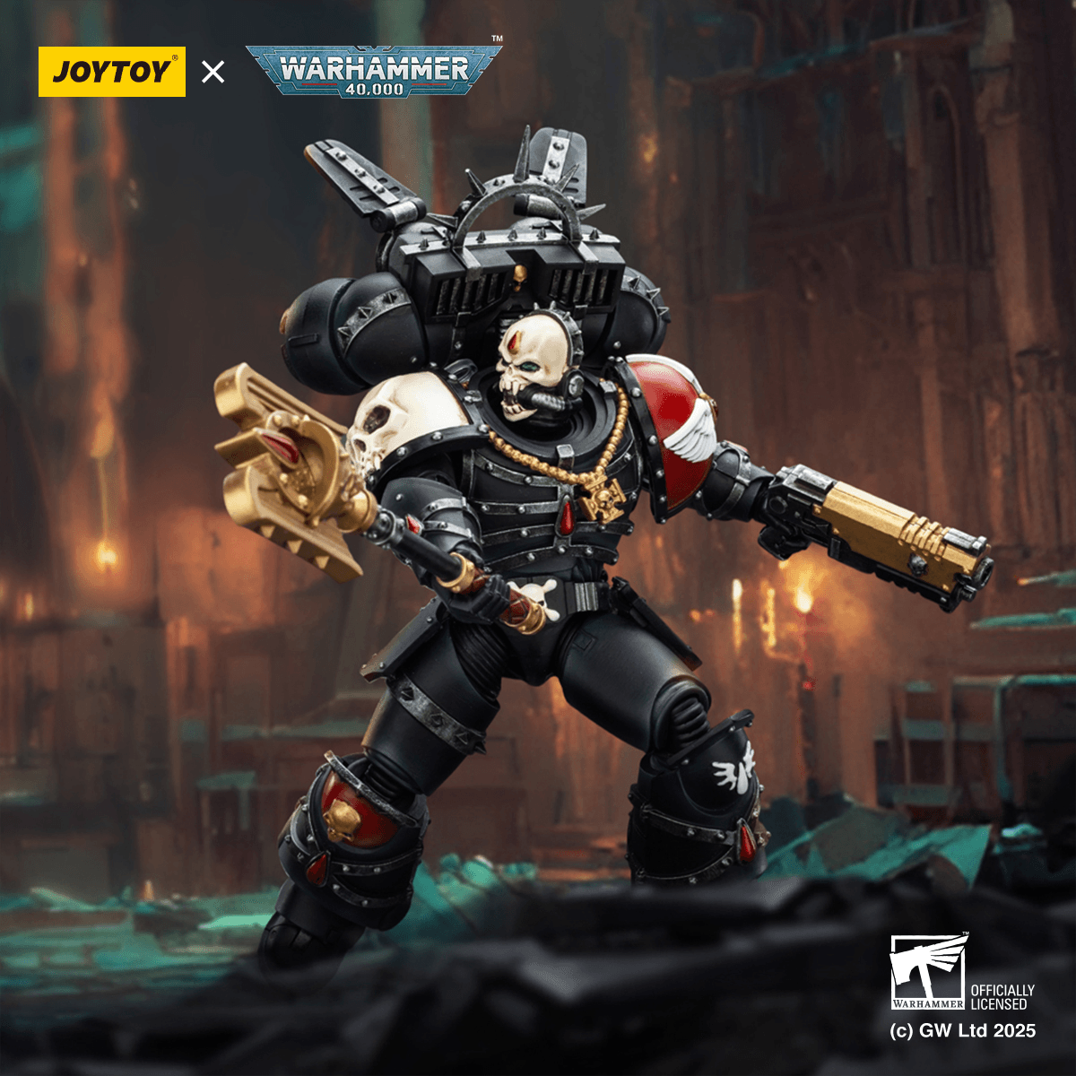 JoyToy - Warhammer 40K - Blood Angels - Lemartes with Jump Pack, Blood Crozius and Absolver Bolt Pistol