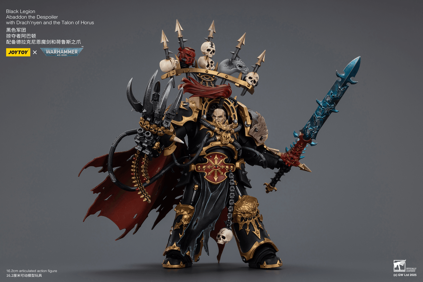 JoyToy - Warhammer 40K - Chaos - Black Legion -  Abaddon the Despoiler with Drach'nyen and the Talon of Horus ( Preorder Q2 2026)