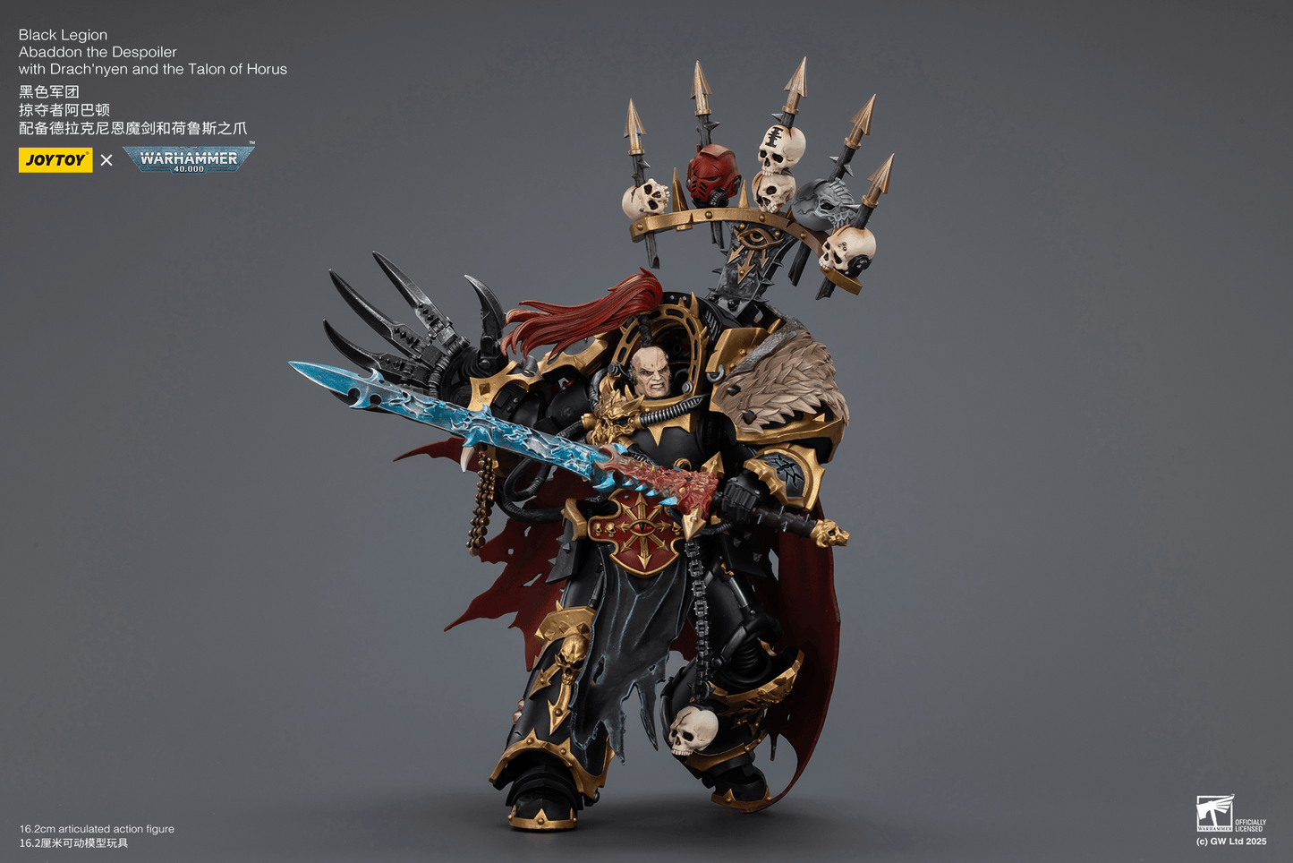 JoyToy - Warhammer 40K - Chaos - Black Legion -  Abaddon the Despoiler with Drach'nyen and the Talon of Horus ( Preorder Q2 2026)