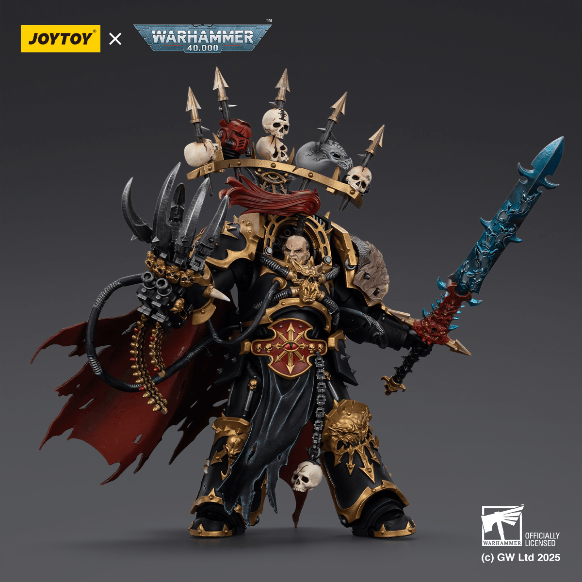 JoyToy - Warhammer 40K - Chaos - Black Legion -  Abaddon the Despoiler with Drach'nyen and the Talon of Horus ( Preorder Q2 2026)