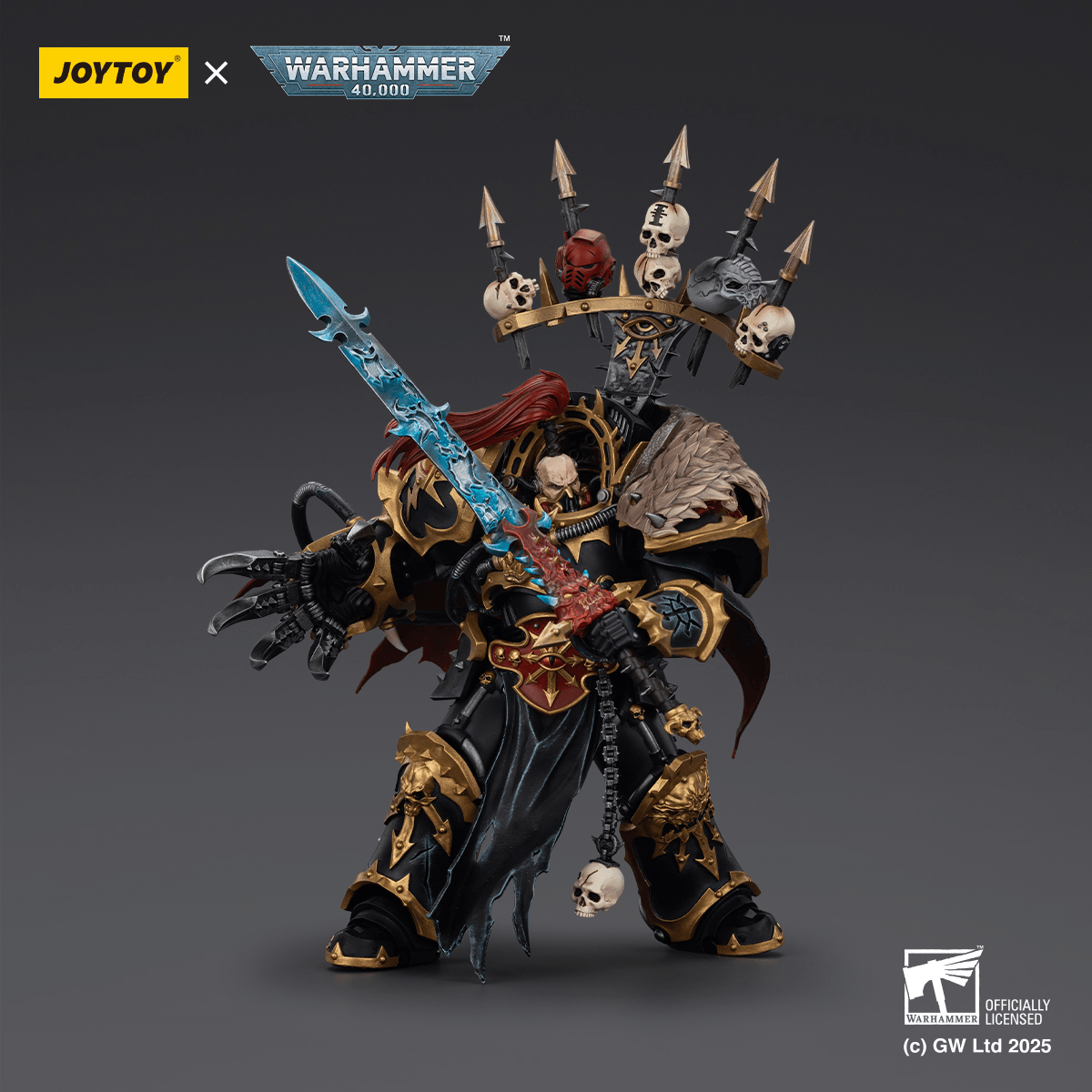 JoyToy - Warhammer 40K - Chaos - Black Legion -  Abaddon the Despoiler with Drach'nyen and the Talon of Horus ( Preorder Q2 2026)