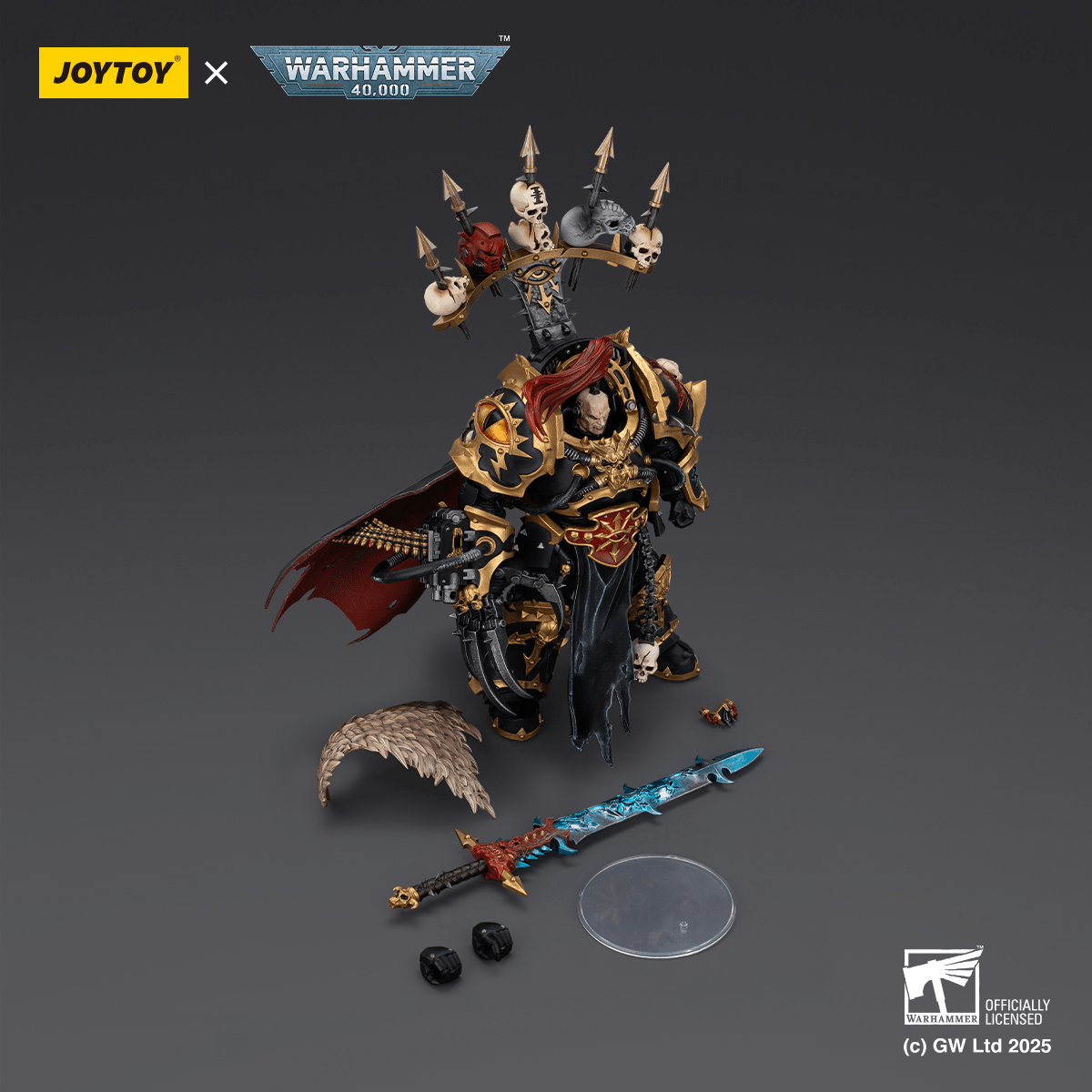 JoyToy - Warhammer 40K - Chaos - Black Legion -  Abaddon the Despoiler with Drach'nyen and the Talon of Horus ( Preorder Q2 2026)