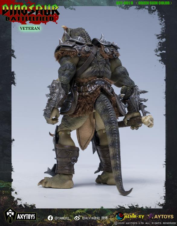 Dinosaur Battlefield Carnotaurus Warrior Veteran - Green - 1/12 Scale Figure