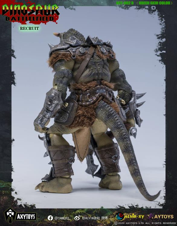 Dinosaur Battlefield Carnotaurus Warrior Recruit - Green - 1/12 Scale Figure