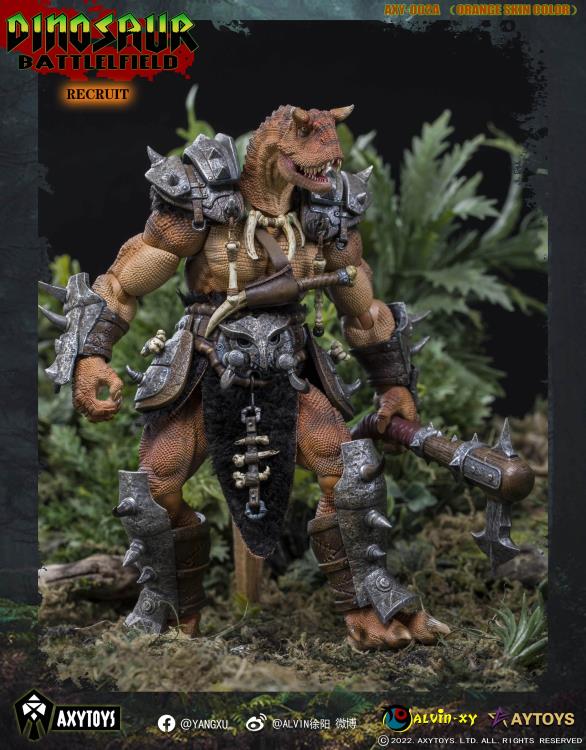Dinosaur Battlefield Carnotaurus Warrior Recruit - Orange - 1/12 Scale Figure