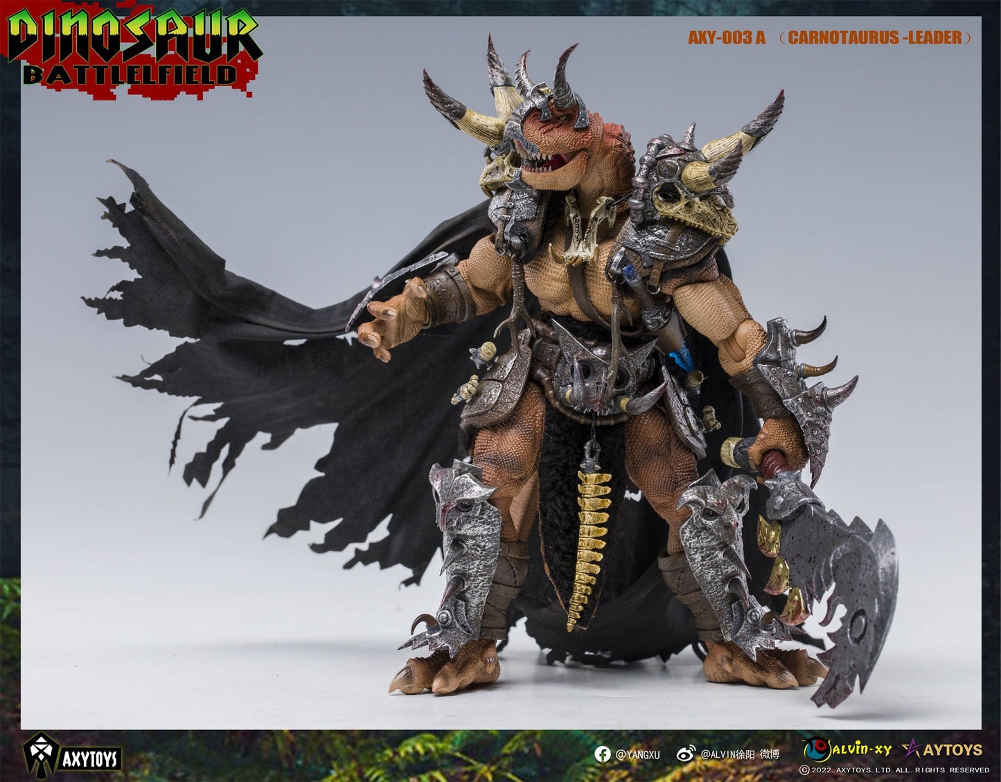 Dinosaur Battlefield Carnotaurus Leader - Orange - 1/12 Scale Figure