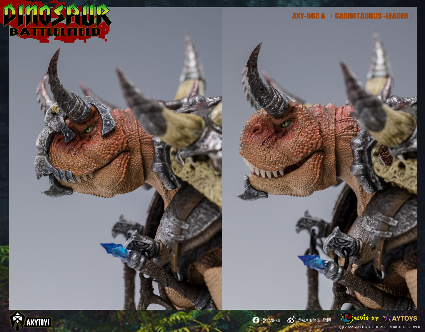 Dinosaur Battlefield Carnotaurus Leader - Orange - 1/12 Scale Figure