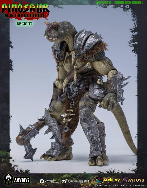 Dinosaur Battlefield Carnotaurus Warrior Recruit - Green - 1/12 Scale Figure