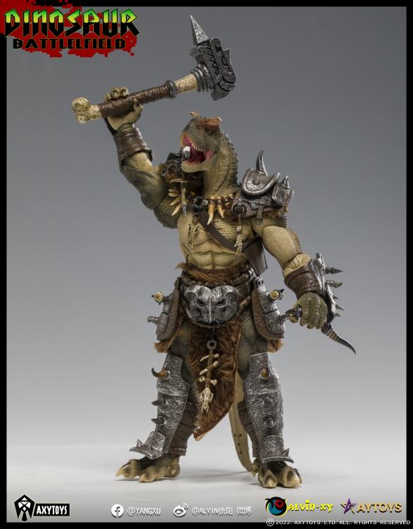 Dinosaur Battlefield Carnotaurus Warrior Veteran - Green - 1/12 Scale Figure