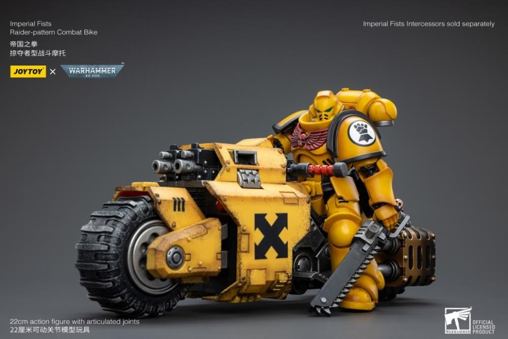 JoyToy - Warhammer 40k - Imperial Fists - Raider-Pattern Combat Bike 1/18 Scale Vehicle