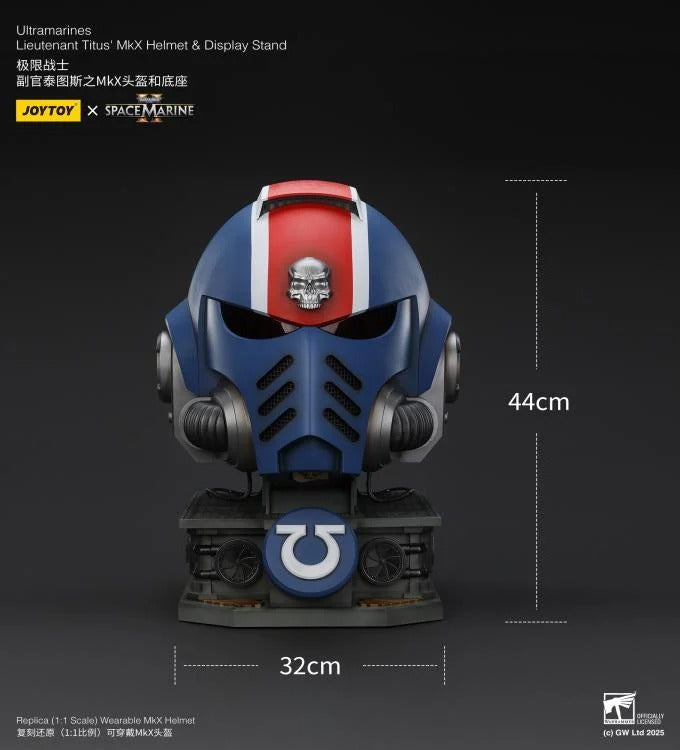 JOYTOY - Ultramarines Lieutenant Titus' MKX Helmet & Display Stand (preorder Q1 2026)