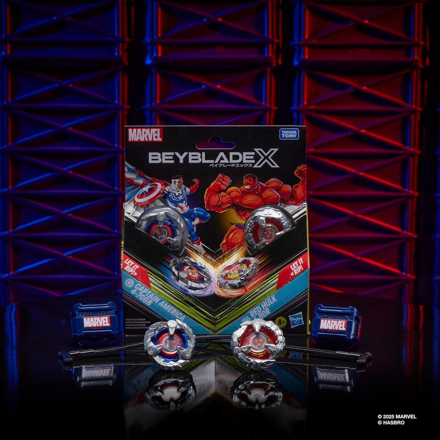 Beyblade X Marvel Collab Captain America 4-70GB vs. Red Hulk 1-80R Multipack
