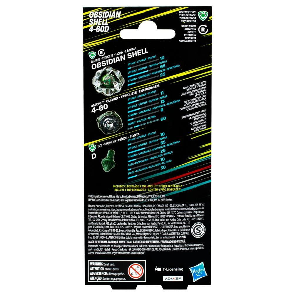 Beyblade X Obsidian Shell 4-60D Booster Pack