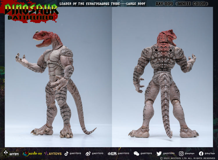 Dinosaur Battlefield - Carnotaurus Leader - White - 1/12 Scale Figure