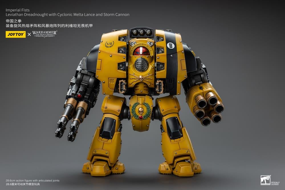 Joy Toy - Warhammer 40K - Imperial Fists - Leviathan Dreadnought with Cyclonic Melta Lance and Storm Cannon