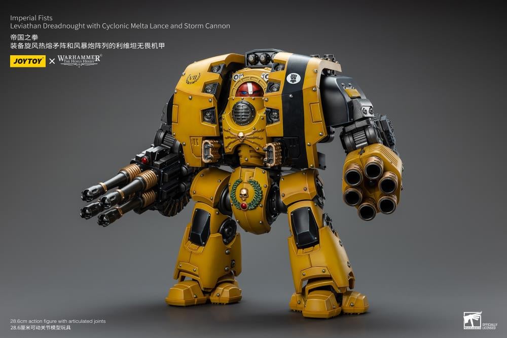 Joy Toy - Warhammer 40K - Imperial Fists - Leviathan Dreadnought with Cyclonic Melta Lance and Storm Cannon