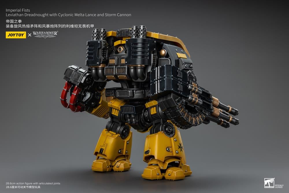 Joy Toy - Warhammer 40K - Imperial Fists - Leviathan Dreadnought with Cyclonic Melta Lance and Storm Cannon