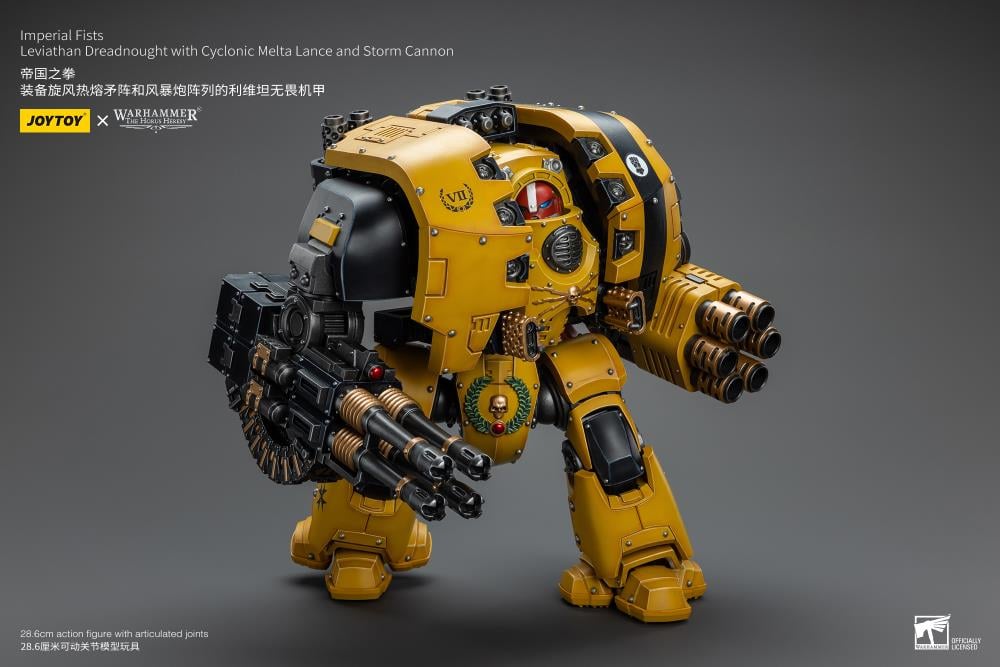 Joy Toy - Warhammer 40K - Imperial Fists - Leviathan Dreadnought with Cyclonic Melta Lance and Storm Cannon