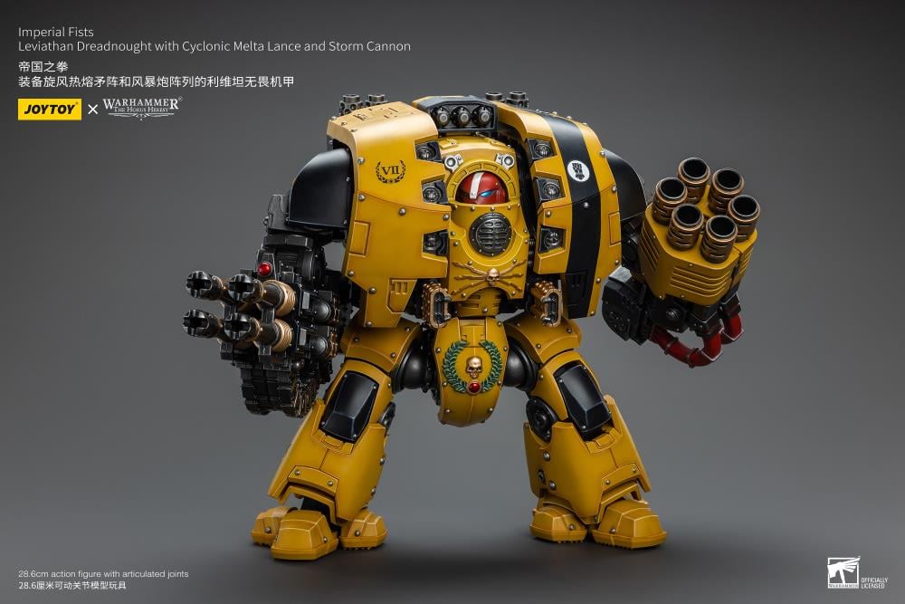 Joy Toy - Warhammer 40K - Imperial Fists - Leviathan Dreadnought with Cyclonic Melta Lance and Storm Cannon
