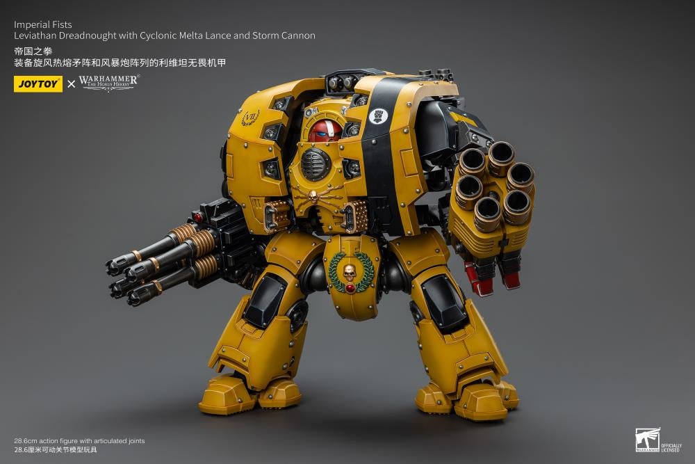 Joy Toy - Warhammer 40K - Imperial Fists - Leviathan Dreadnought with Cyclonic Melta Lance and Storm Cannon