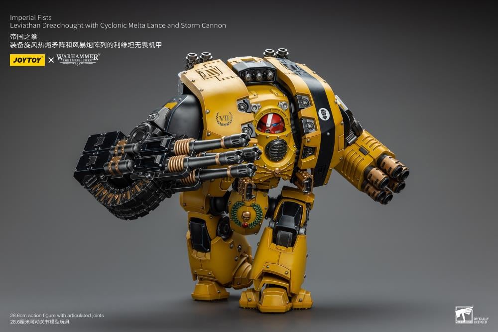Joy Toy - Warhammer 40K - Imperial Fists - Leviathan Dreadnought with Cyclonic Melta Lance and Storm Cannon