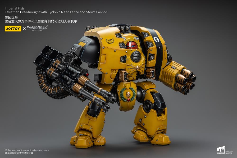 Joy Toy - Warhammer 40K - Imperial Fists - Leviathan Dreadnought with Cyclonic Melta Lance and Storm Cannon