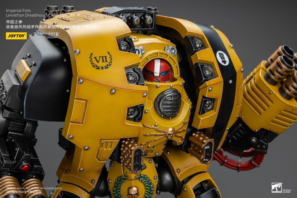 Joy Toy - Warhammer 40K - Imperial Fists - Leviathan Dreadnought with Cyclonic Melta Lance and Storm Cannon