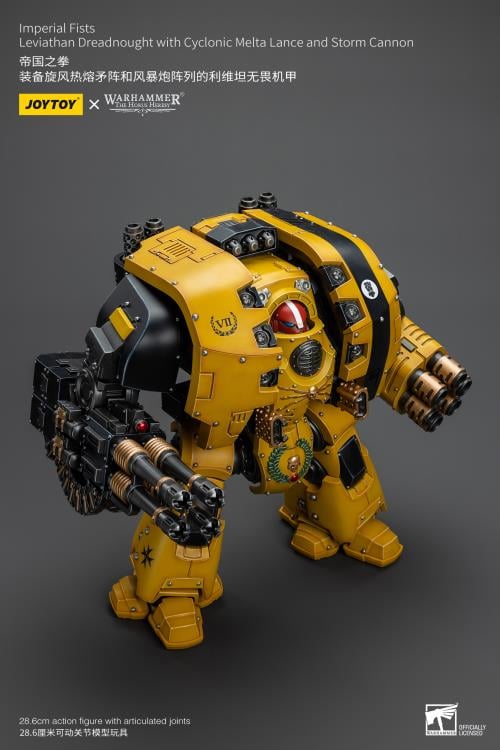 Joy Toy - Warhammer 40K - Imperial Fists - Leviathan Dreadnought with Cyclonic Melta Lance and Storm Cannon