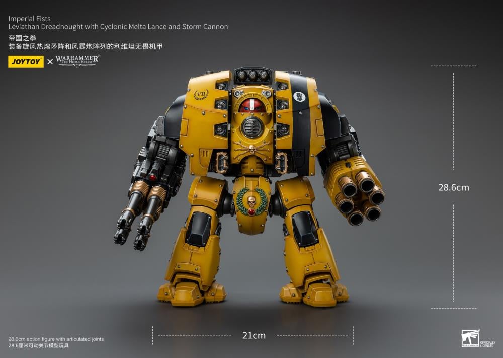 Joy Toy - Warhammer 40K - Imperial Fists - Leviathan Dreadnought with Cyclonic Melta Lance and Storm Cannon
