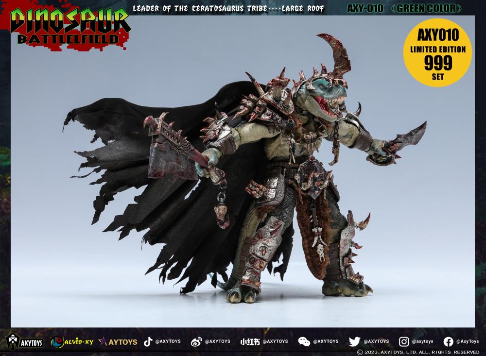 Dinosaur Battlefield Ceratosaurus Tribe Large Roof Limited Edition (Green Ver.) 1/12 Scale Figure