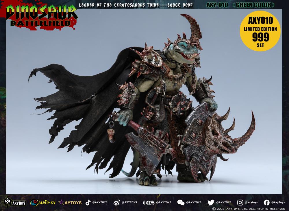 Dinosaur Battlefield Ceratosaurus Tribe Large Roof Limited Edition (Green Ver.) 1/12 Scale Figure